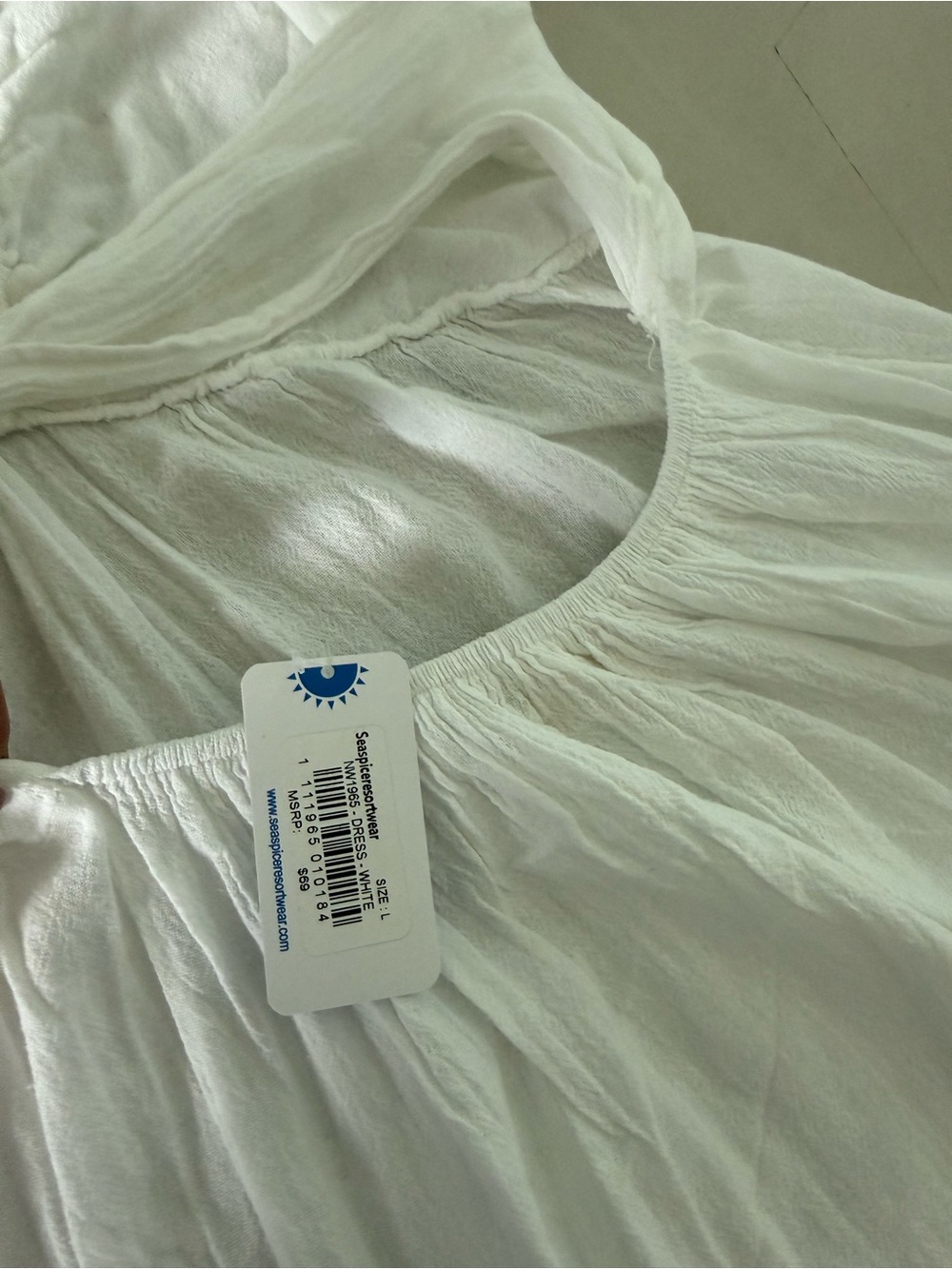 Seaspice resort wear White Halter Maxi Dress - Women's Summer Sundress Sz L NWT - Picture 4 of 7